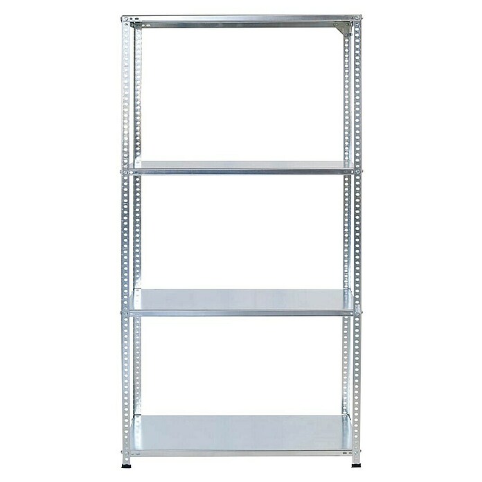 AR Shelving Metallregal (H x B x T: 250 x 80 x 50 cm, Traglast pro Boden: 100 kg, Anzahl Böden: 4 Stk., Schrauben, Silber) | BAUHAUS