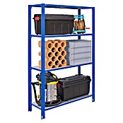 AR Shelving Metallregal T-Profil Grundelement (H x B x T: 200 x 120 x 30 cm, Traglast pro Boden: 250 kg, Anzahl Böden: 4 Stk., Stecken, Blau) | BAUHAUS