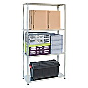 AR Shelving Metallregal (H x B x T: 250 x 80 x 50 cm, Traglast pro Boden: 100 kg, Anzahl Böden: 4 Stk., Schrauben, Silber) | BAUHAUS