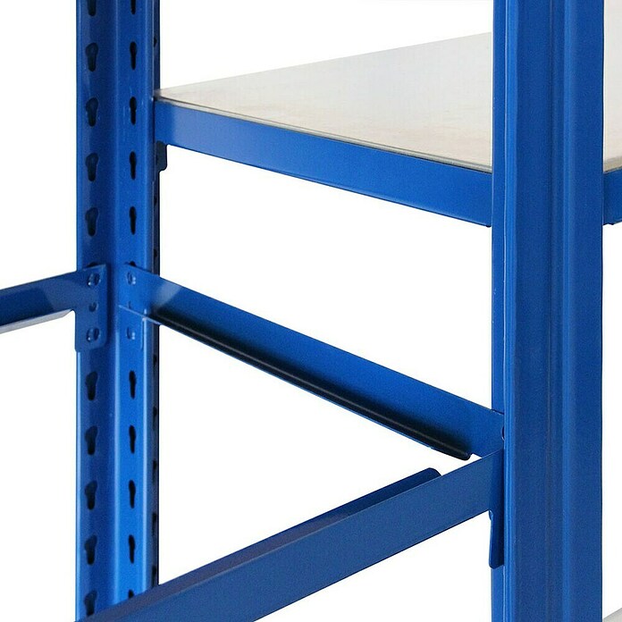 AR Shelving Metallregal T-Profil Anbauelement (H x B x T: 200 x 60 x 50 cm, Traglast pro Boden: 250 kg, Anzahl Böden: 4 Stk., Stecken, Blau) | BAUHAUS