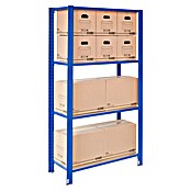 AR Shelving Metallregal T-Profil Grundelement (H x B x T: 250 x 100 x 40 cm, Traglast pro Boden: 250 kg, Anzahl Böden: 4 Stk., Stecken, Blau) | BAUHAUS