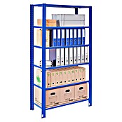 AR Shelving Metallregal T-Profil Grundelement (H x B x T: 200 x 80 x 50 cm, Traglast pro Boden: 250 kg, Anzahl Böden: 6 Stk., Stecken, Blau) | BAUHAUS