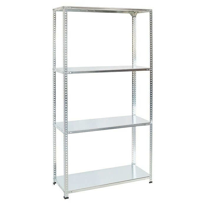 AR Shelving Metallregal (H x B x T: 250 x 80 x 50 cm, Traglast pro Boden: 100 kg, Anzahl Böden: 4 Stk., Schrauben, Silber) | BAUHAUS