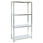 AR Shelving Metallregal (H x B x T: 250 x 80 x 50 cm, Traglast pro Boden: 100 kg, Anzahl Böden: 4 Stk., Schrauben, Silber) | BAUHAUS
