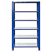 AR Shelving Metallregal T-Profil Grundelement (H x B x T: 200 x 80 x 50 cm, Traglast pro Boden: 250 kg, Anzahl Böden: 6 Stk., Stecken, Blau) | BAUHAUS