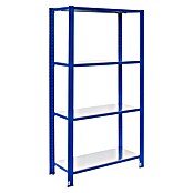 AR Shelving Metallregal T-Profil Grundelement (H x B x T: 250 x 100 x 40 cm, Traglast pro Boden: 250 kg, Anzahl Böden: 4 Stk., Stecken, Blau) | BAUHAUS