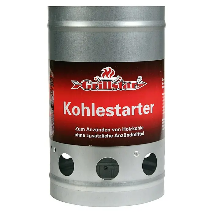 Grillstar Anzündkamin - Ø x H: 19 x 27 cm - Grillstar Anzündkamin Kohleanzünder zum einfachen und schnellen Anzünden von Holzkohle ohne zusätzliche Anzündmittel.