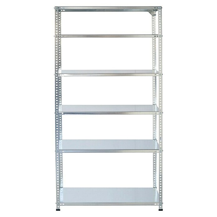 AR Shelving Metallregal (H x B x T: 250 x 90 x 50 cm, Traglast pro Boden: 100 kg, Anzahl Böden: 6 Stk., Schrauben, Silber) | BAUHAUS