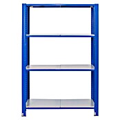 AR Shelving Metallregal T-Profil Grundelement (H x B x T: 200 x 120 x 30 cm, Traglast pro Boden: 250 kg, Anzahl Böden: 4 Stk., Stecken, Blau) | BAUHAUS