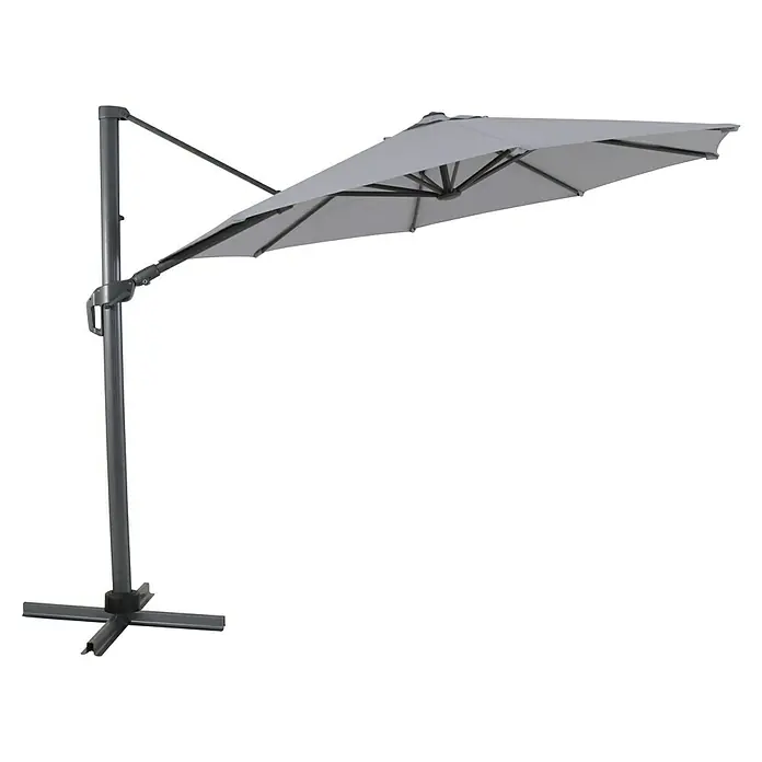 Sunfun Ersatz-Bezug Monaco - Hellgrau, Passend für: Sunfun Ampelschirmgestell Monaco Ø 300 cm - Grauer, quadratischer Sonnenschirm mit Kurbelmechanismus. Perfekt für Garten oder Terrasse, spendet Schatten und schützt vor Sonne.