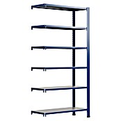 AR Shelving Metallregal T-Profil Anbauelement (H x B x T: 200 x 60 x 50 cm, Traglast pro Boden: 250 kg, Anzahl Böden: 6 Stk., Stecken, Blau) | BAUHAUS