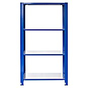 AR Shelving Metallregal T-Profil Grundelement (H x B x T: 250 x 100 x 40 cm, Traglast pro Boden: 250 kg, Anzahl Böden: 4 Stk., Stecken, Blau) | BAUHAUS
