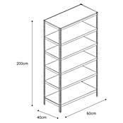 AR Shelving Metallregal (H x B x T: 200 x 60 x 40 cm, Traglast pro Boden: 180 kg, Anzahl Böden: 6 Stk., Stecken, Blau) | BAUHAUS