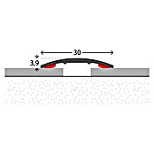 LOGOCLIC Übergangsprofil (Edelstahl matt, 1 m x 30 mm x 3,9 mm, Montageart: Kleben)