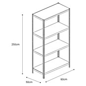 AR Shelving Metallregal (H x B x T: 250 x 60 x 40 cm, Traglast pro Boden: 180 kg, Anzahl Böden: 4 Stk., Stecken, Blau) | BAUHAUS