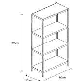 AR Shelving Metallregal (H x B x T: 200 x 60 x 50 cm, Traglast pro Boden: 180 kg, Anzahl Böden: 4 Stk., Stecken, Blau) | BAUHAUS