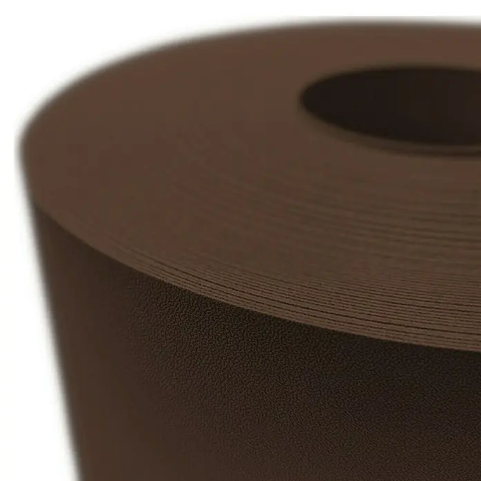 zaun|zu Sichtschutzstreifen Premium - 50 m x 19 cm, Braun - Nahaufnahme einer braunen Rollenware, die Textur und Form des Produkts hervorhebt. Ideal für diverse Anwendungen.