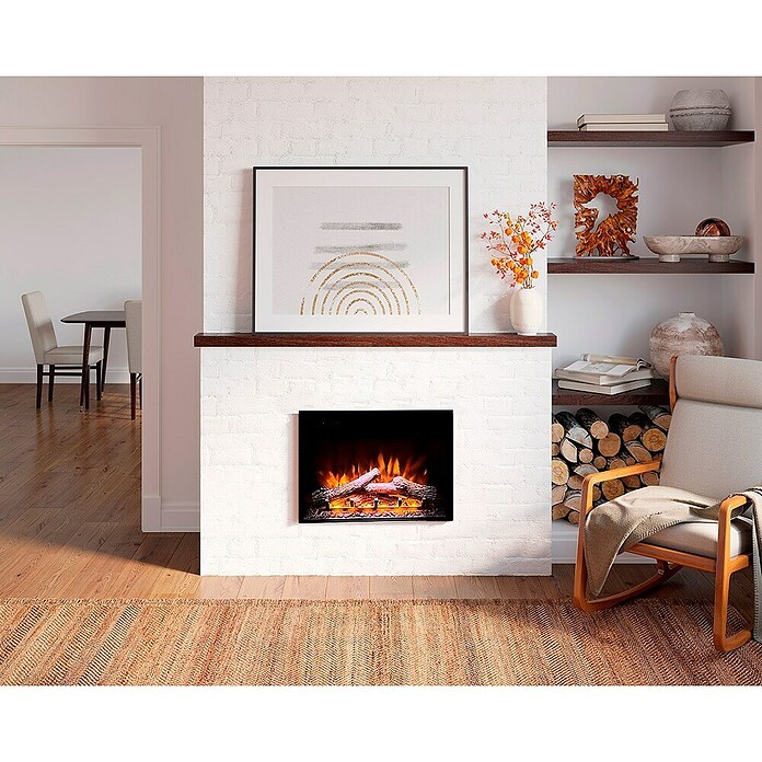Nora Flames Chimenea eléctrica Popules 70 (1.500 W, Negro, 18,99 x 72,02 x 51,75 cm) | BAUHAUS