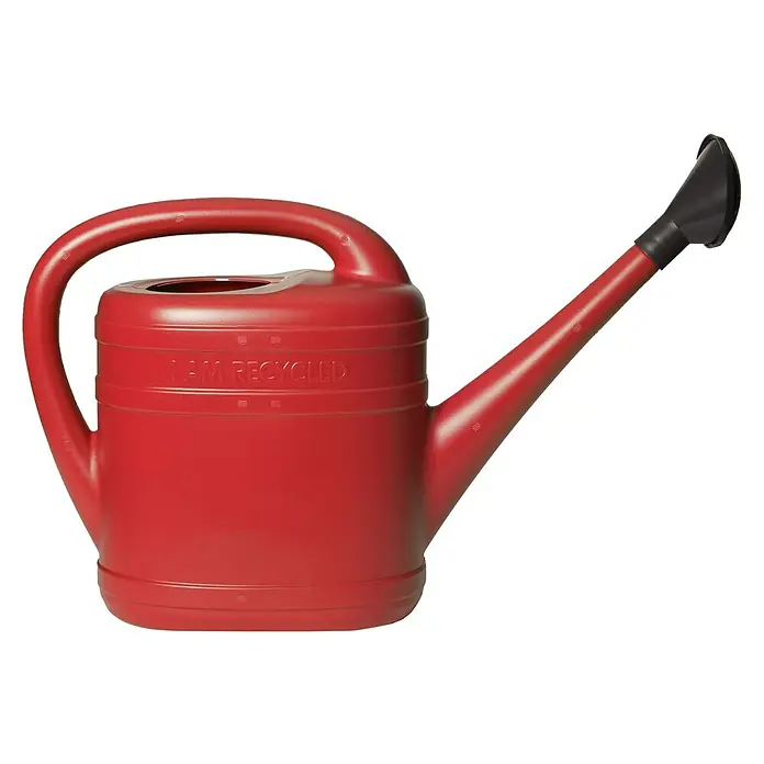 Elho Gießkanne Garden - Rot, 5 l - Rote Gießkanne aus recyceltem Material mit schwarzem Brausekopf zum Bewässern von Pflanzen im Garten oder auf dem Balkon.