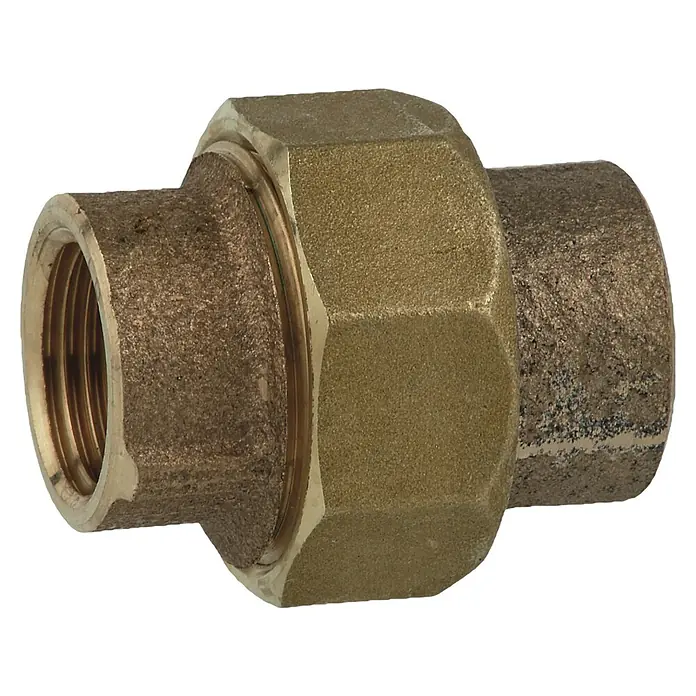 Kirchhoff Rohrverschraubung flachdichtend - Maß Innengewinde: ½″, Metall, 1 Stk. - Messingfitting, ein robustes Verbindungselement für Rohrsysteme, ideal für sichere und dauerhafte Installationen.