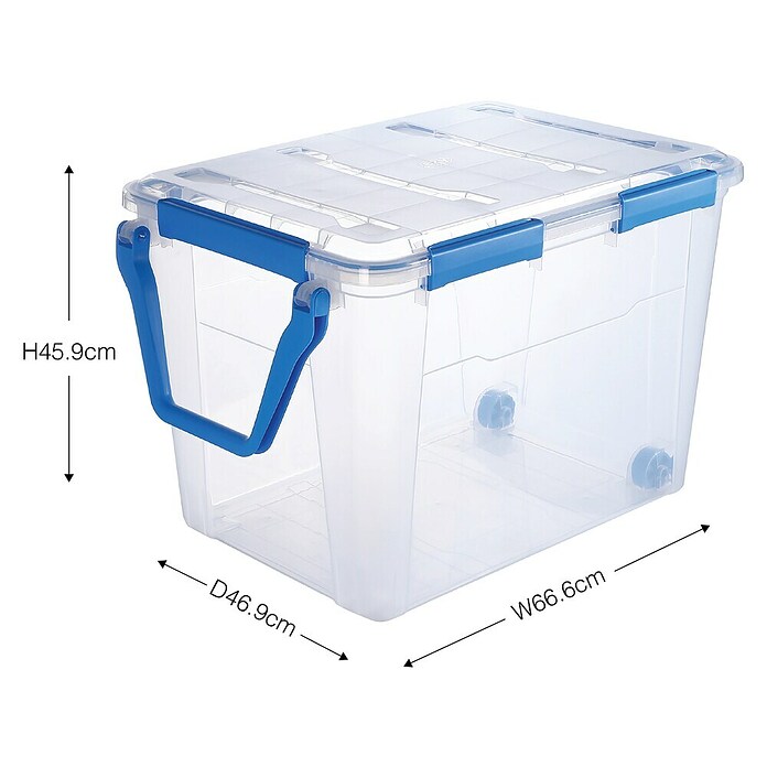 Aufbewahrungsbox Wasserdicht (L x B x H: 66,6 x 46,9 x 45,9 cm, Kunststoff, Transparent) | BAUHAUS