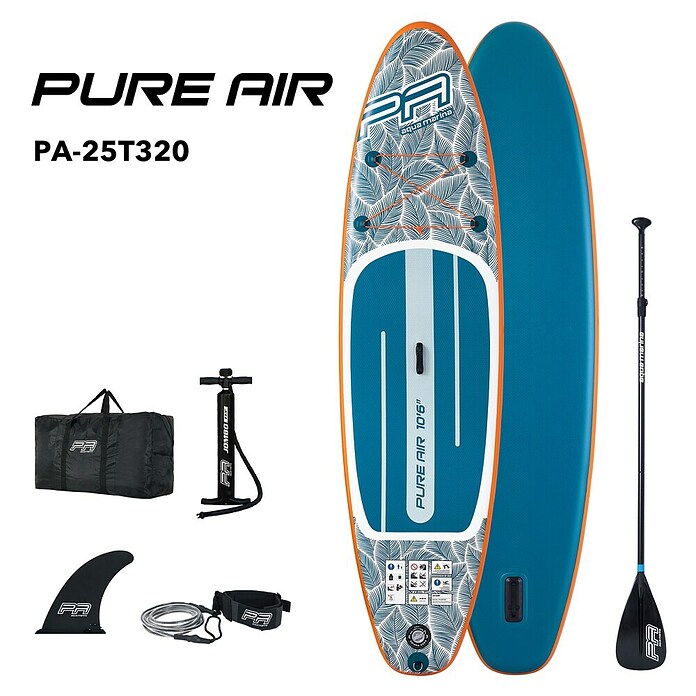 Aqua Marina Sup Pure Air  (Do x Š x V: 320 x 81 x 15 cm, Nosilnost: 140 kg, 1 kos, Napihni) | 1413 - Badeboote, SUPs,Fun Tubes,Wasserski | ABIM - Boote | ABI - Nautic | AB - Nautic | A - Eisenwaren | BAUHAUS