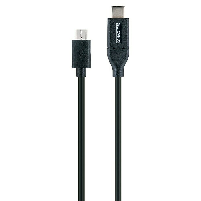 Schwaiger USB-Adapterkabel (USB C-Stecker, Schwarz, Kabellänge: 1 m) | BAUHAUS