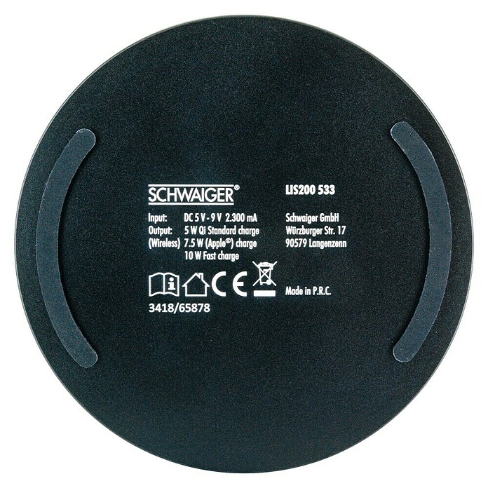 Schwaiger Polnilna plošča  (Aluminij, Črna, Mikro USB vtičnica) | 3377 - Telefonzubehör | CBIC - Telefon | CBI - Audio/Video/Antenne/Sat | CB - Elektroinstallation | C - Elektro | BAUHAUS