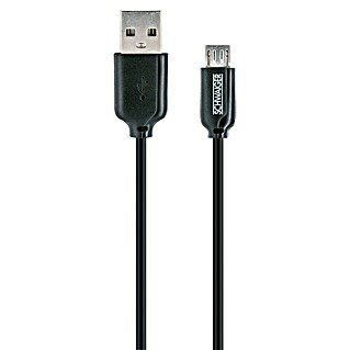Schwaiger USB-Kfz-Ladegerät (Schwarz, Kabeltyp: USB Micro B, Kunststoff, 12 V)