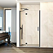GME Mampara de ducha frontal Glass D (115 x 195 cm, Negro, An x Al: 115 (50/65) x 195 cm) | BAUHAUS