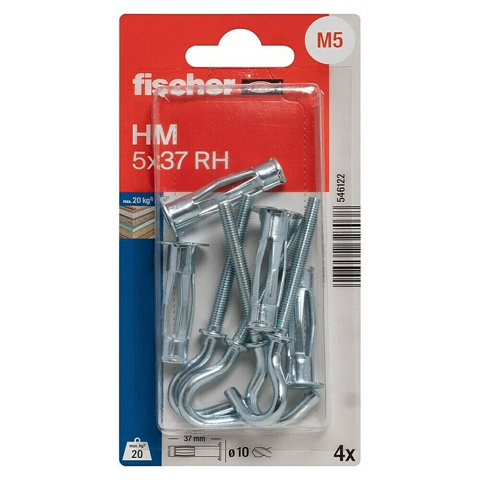 Fischer Metall-Hohlraumdübel HM (Ø x L: 10 x 37 mm, Bohrtiefe: 45 mm, 4 Stk.) | BAUHAUS