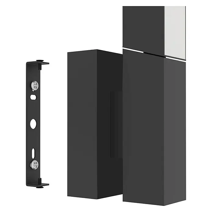 Eglo LED-Außenwandleuchte Ugento - 9 W, 60 x 15,5 x 31,5 cm, Schwarz, IP44 - Abbildung einer modernen schwarzen Wandleuchte mit rechteckigem Design und Wandhalterung für Innenräume.