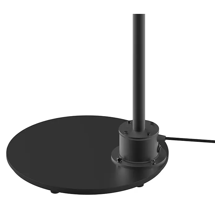 GardWell Heizstrahler Banana Jakana - 2.000 W, Schwarz, Höhe: 2,24 cm - Detailaufnahme des Standfußes einer schwarzen Stehlampe, der Stabilität und modernes Design vereint.