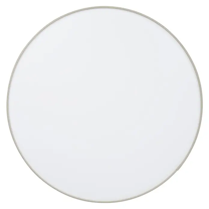 Eglo Pasteri Deckenleuchte rund - 180 W, Ø x H: 570 mm x 15 cm, Taupe, Weiß, E27 - Nahaufnahme einer runden, weißen Tischplatte mit einem subtilen Rahmen, ideal für moderne Innenräume.