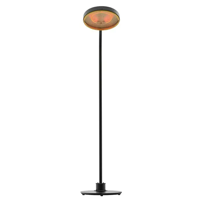GardWell Heizstrahler Banana Jakana - 2.000 W, Schwarz, Höhe: 2,24 cm - Abbildung einer eleganten Terrassenheizung auf einem Ständer, die eine warme und einladende Atmosphäre verspricht.