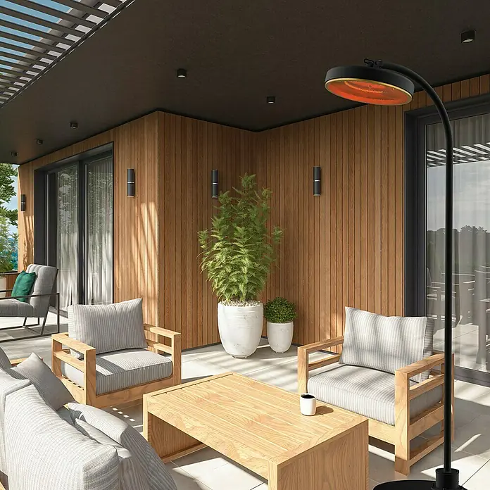 GardWell Heizstrahler Banana Jakana - 2.000 W, Schwarz, Höhe: 2,24 cm - Gemütliche Terrasse mit Infrarot-Heizstrahler. Der Heizstrahler sorgt für angenehme Wärme und verlängert die Outdoor-Saison.
