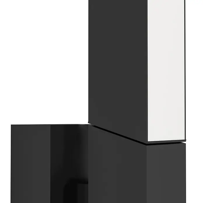 Eglo LED-Außenwandleuchte Ugento - 9 W, 60 x 15,5 x 31,5 cm, Schwarz, IP44 - Das Bild zeigt ein modernes, minimalistisches Möbelstück mit einer auffälligen schwarzen und weißen Farbgebung, ideal für stilvolle Interieurs.