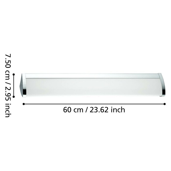 Eglo LED-Wand- & Deckenleuchte Gita 2 (16 W, Weiß, L x B x H: 60 x 7,5 x 7,5 cm)