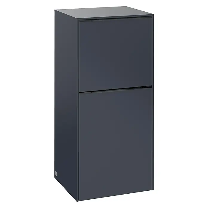 Villeroy & Boch Subway 3.0 Seitenschrank - B x T x H: 40 x 36,2 x 86 cm, Marine Blue, DIN Anschlag: Rechts, Farbe Griff: Monochrom - Grauer Briefkasten mit zwei Fächern, ideal für moderne Wohnhäuser, bietet sichere Postaufbewahrung und stilvolles Design.