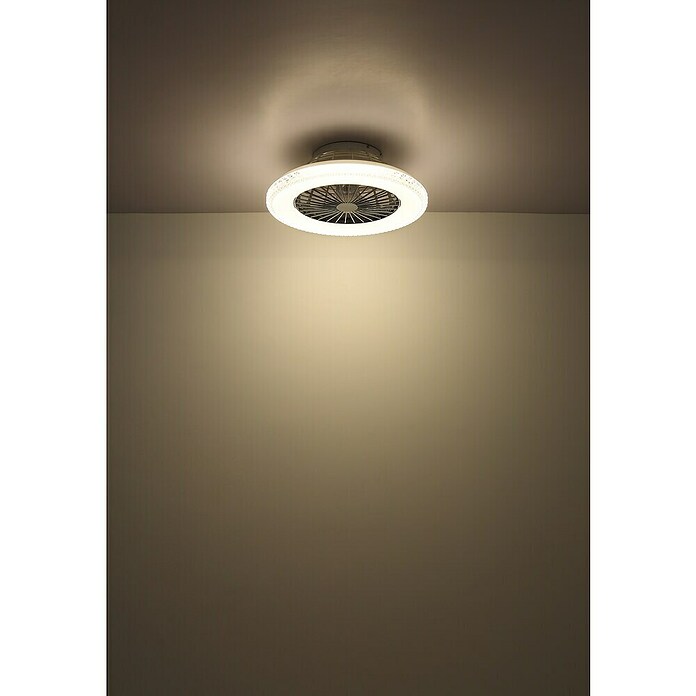 Globo Plafondventilator Carusso met verlichting (Chroom / Wit, Diameter: 50 cm, 40 W) | BAUHAUS