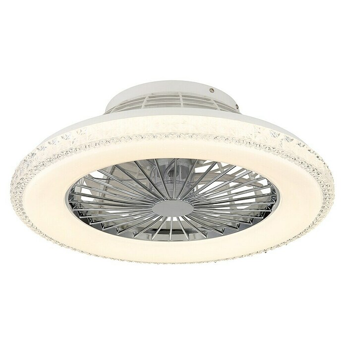 Globo Plafondventilator Carusso met verlichting (Chroom / Wit, Diameter: 50 cm, 40 W) | BAUHAUS