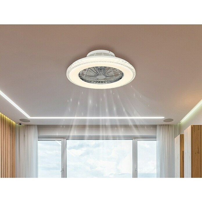 Globo Plafondventilator Carusso met verlichting (Chroom / Wit, Diameter: 50 cm, 40 W) | BAUHAUS