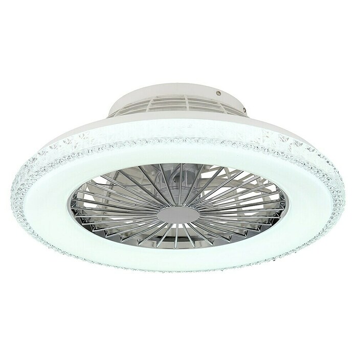 Globo Plafondventilator Carusso met verlichting (Chroom / Wit, Diameter: 50 cm, 40 W) | BAUHAUS