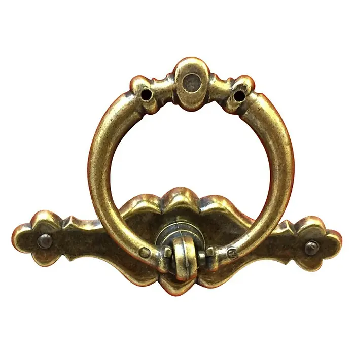 Häfele Tirador para muebles Latón - An x L: 50 x 45 mm - Tirador de cajón dorado antiguo con detalles ornamentados para muebles. Perfecto para decoración vintage y shabby chic.