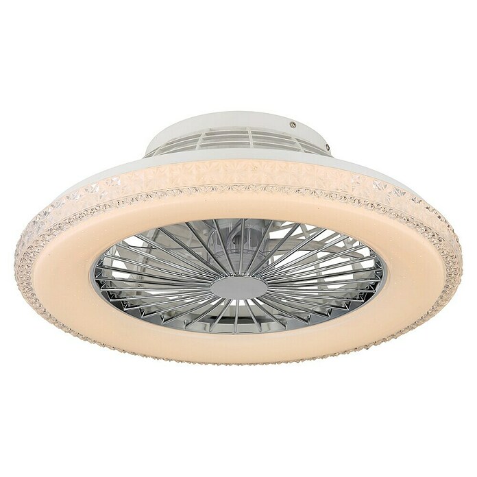 Globo Plafondventilator Carusso met verlichting (Chroom / Wit, Diameter: 50 cm, 40 W) | BAUHAUS