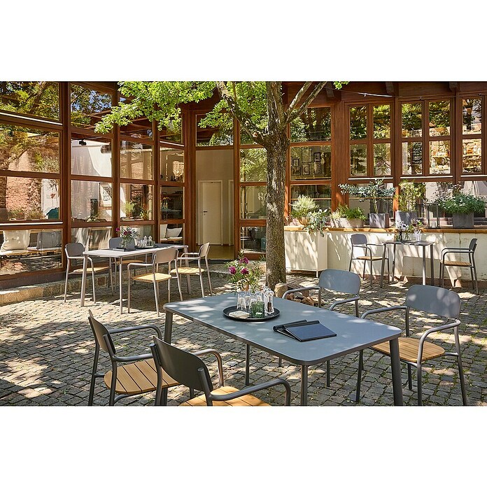 Sunfun Gastro Stapelstuhl (Stahl, Polywood, Stapelbar, Night-Grey, B x T x H: 57,5 x 53,5 x 83,5 cm) | BAUHAUS