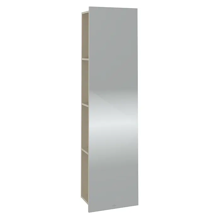 Villeroy & Boch Subway 3.0 Spiegelschrank - B x H: 45 x 170 cm, Cashmere Grey, Mit Regal Links - Schlichtes, graues Villeroy & Boch Regal mit offenen Fächern. Eine stilvolle und praktische Aufbewahrungslösung für jedes Badezimmer.