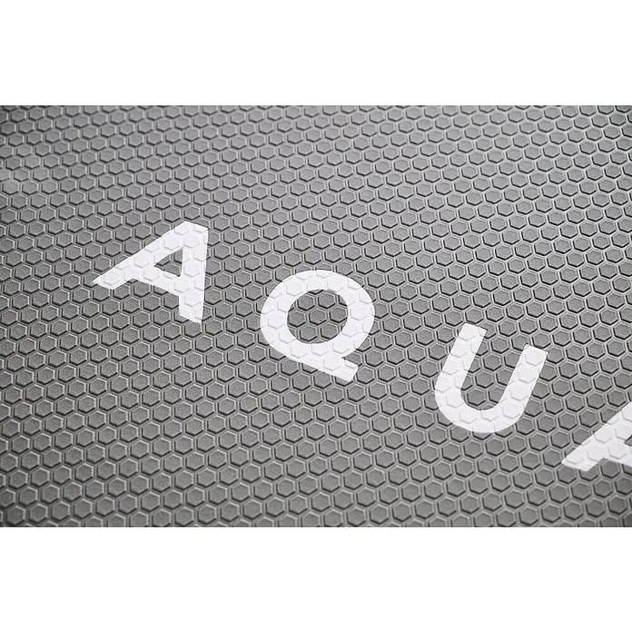 Aqua Marina SUP-Board Turbo - L x B x H: 366 x 84 x 15 cm, Nutzlast: 170 kg, 1 Stk., Aufblasen - Detailaufnahme einer Aqua-Matte mit sechseckigem Muster und dem weißen "AQUA" Schriftzug. Ideal für Wassersport und Schwimmbäder.