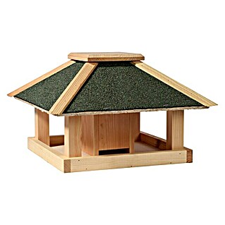 Dobar Vogelfutterhaus (37 x 37 x 27 cm, Hellbraun & Grün, Holz)