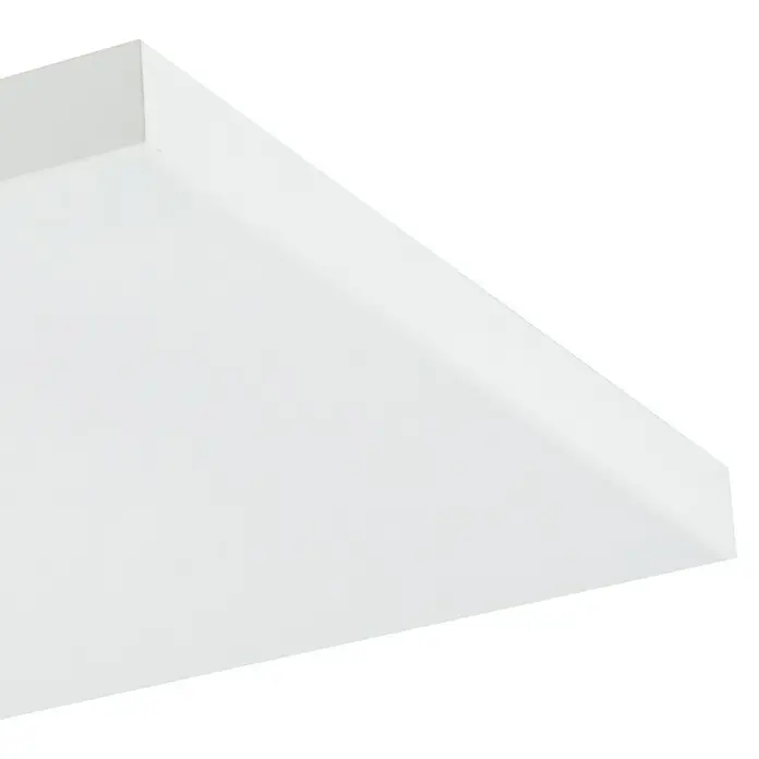 Eglo LED-Panel Turcona-Z - 22,8 W, L x B x H: 45 x 45 x 7,5 cm, Weiß, RGBW - Nahaufnahme einer weißen Acryl-Duschwanne, die ein minimalistisches und modernes Design für jedes Badezimmer ausstrahlt.